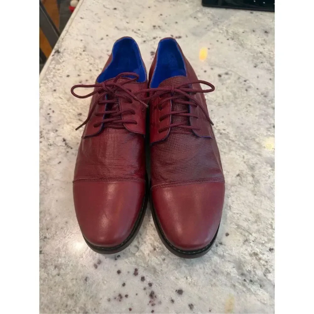 Altura Siete Burgundy Soft Leather Bostonian Oxford Shoes Sz 9 EUC